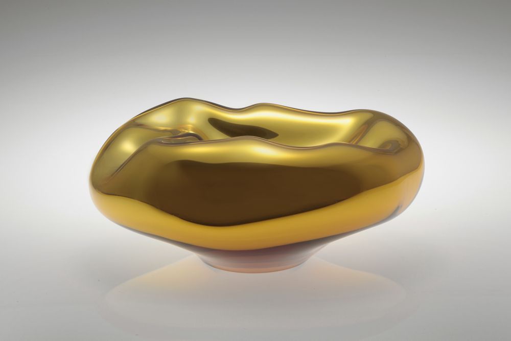 Art glass - Ocean Metallic Art Glass Object Bowl - ALEXA LIXFELD