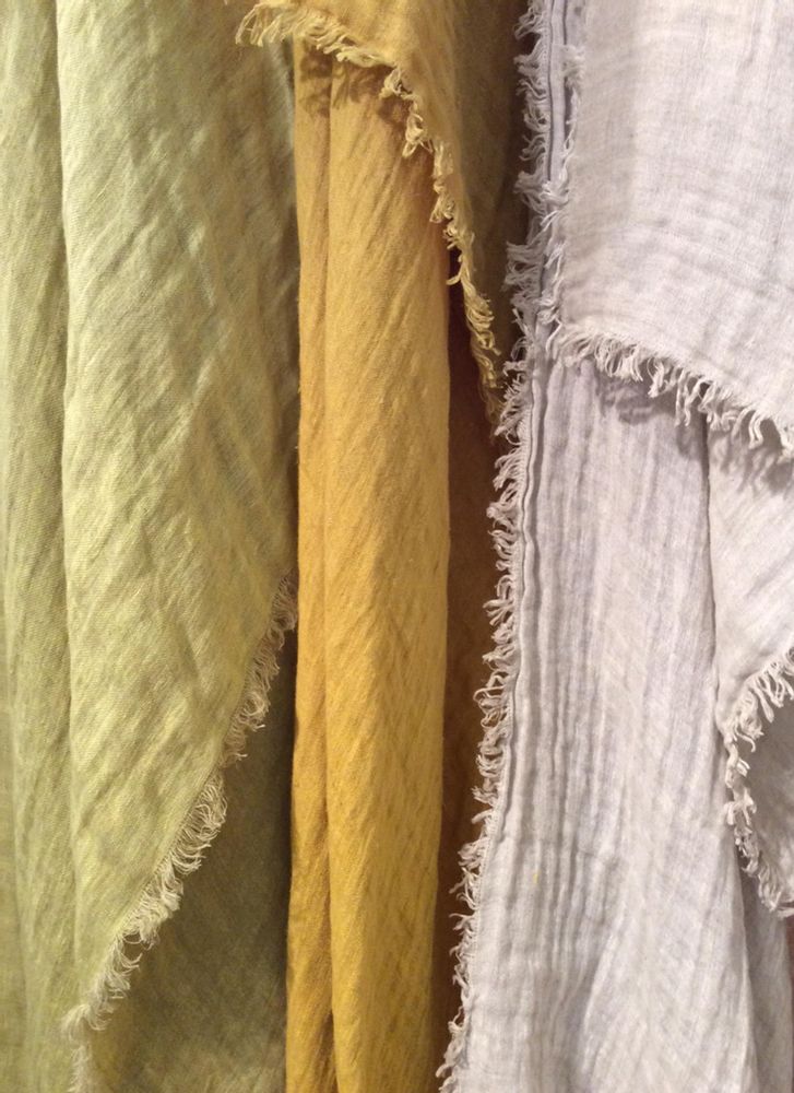 Throw blankets - DOUBLE - Plaid 100% linen fabric dual - EN FIL D'INDIENNE...