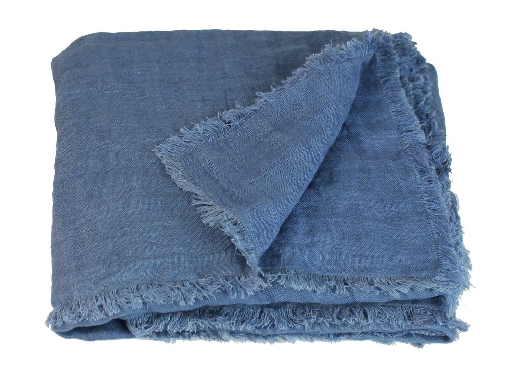 Throw blankets - DOUBLE - Plaid 100% linen fabric dual - EN FIL D'INDIENNE...