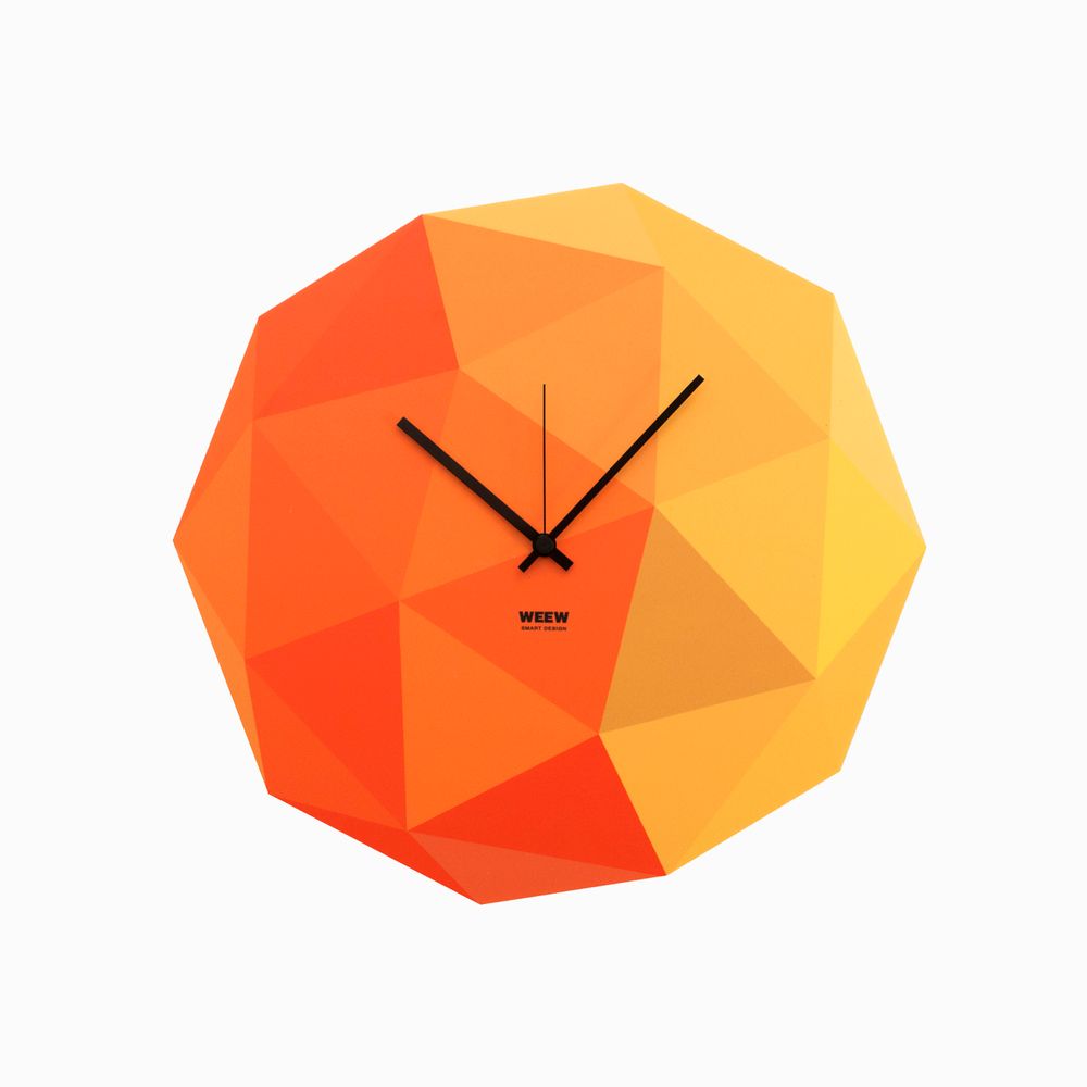 Horloges - Horloge murale en forme de temps jaune - WEEW SMART DESIGN