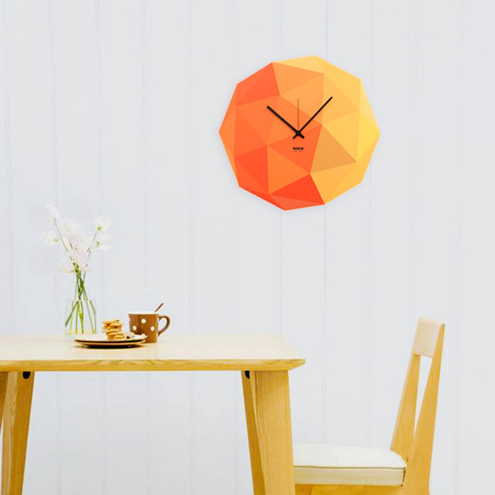 Horloges - Horloge murale en forme de temps jaune - WEEW SMART DESIGN