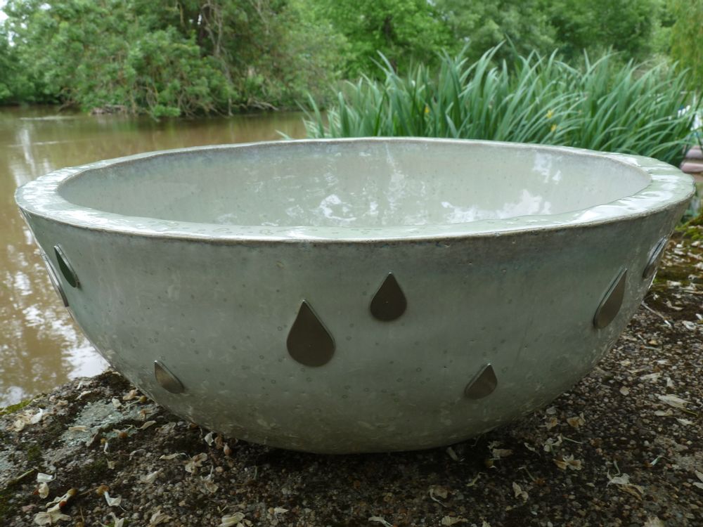 Lavabos - Collection Prestige - Reine Margot avec gouttes d'eau en étain - VASQUES DE SALLE DE BAIN