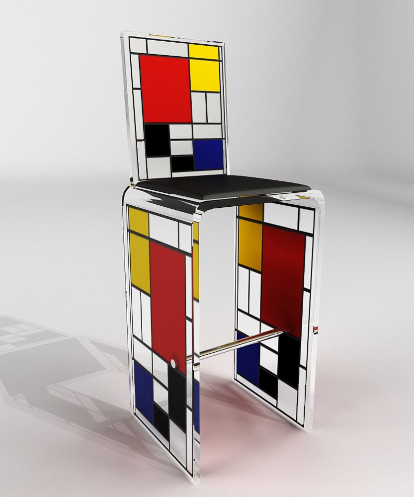 Tabourets - Collection Mondrian Chaises et Tabourets - FREDERIC JULIEN DESIGN