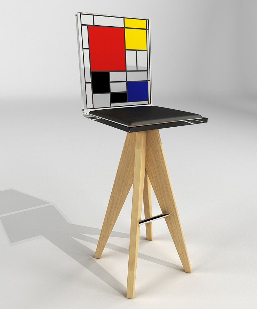 Tabourets - Collection Mondrian Chaises et Tabourets - FREDERIC JULIEN DESIGN