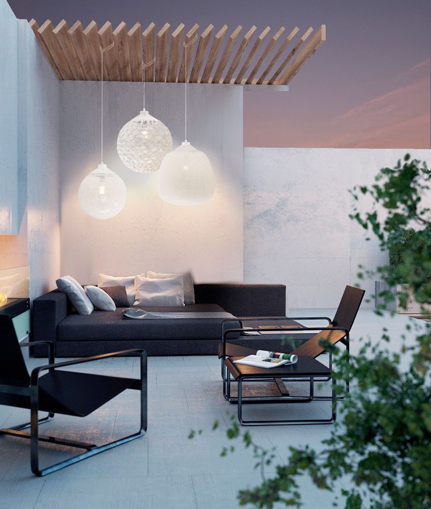Outdoor hanging lights - Mr. Tricot: set of hanging lamps for outdoor and indoor use - MONSIEUR TRICOT