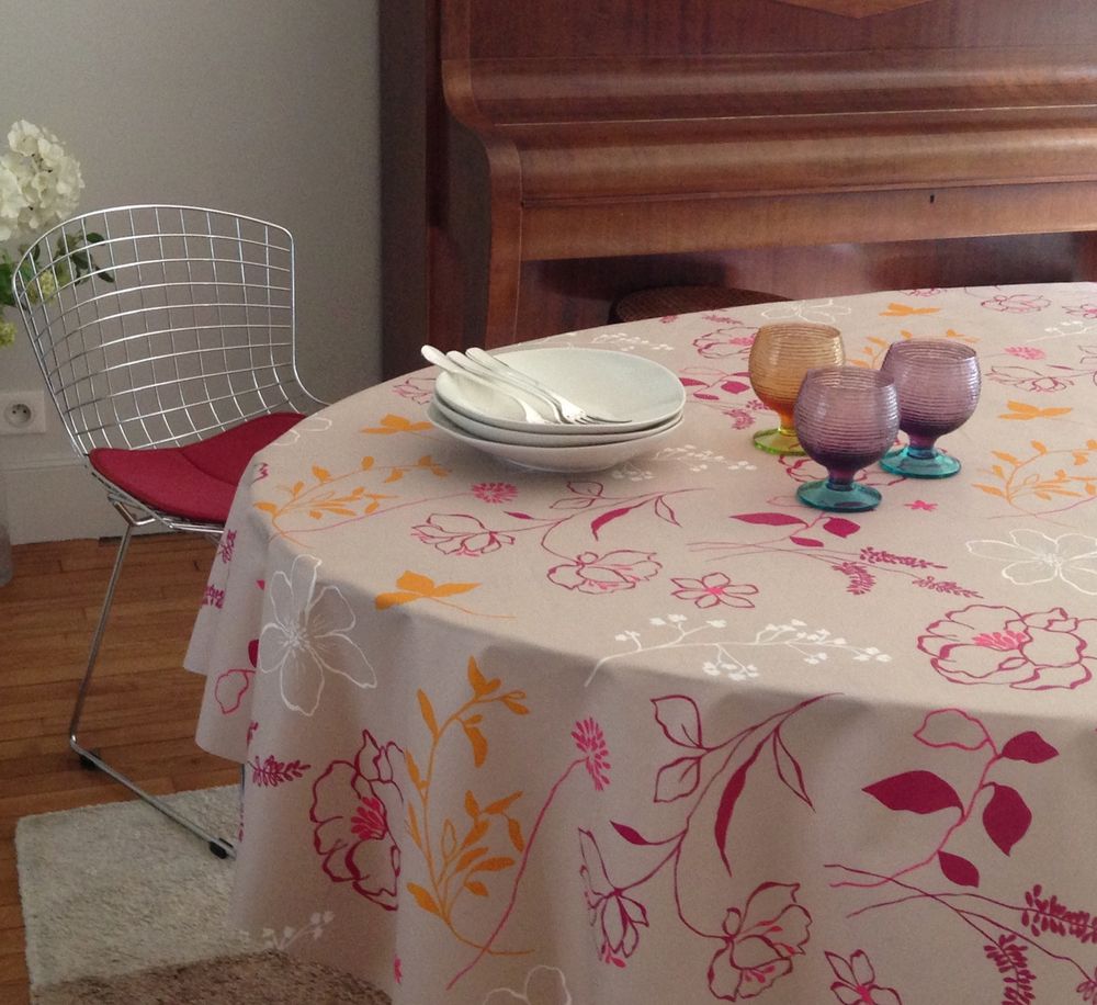 Linge de table textile - Nappe ronde et ovale - FLEUR DE SOLEIL