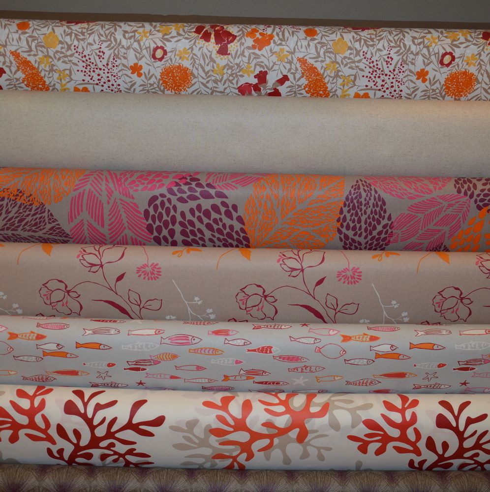 Tissus - Rouleau 15m en coton enduit - FLEUR DE SOLEIL