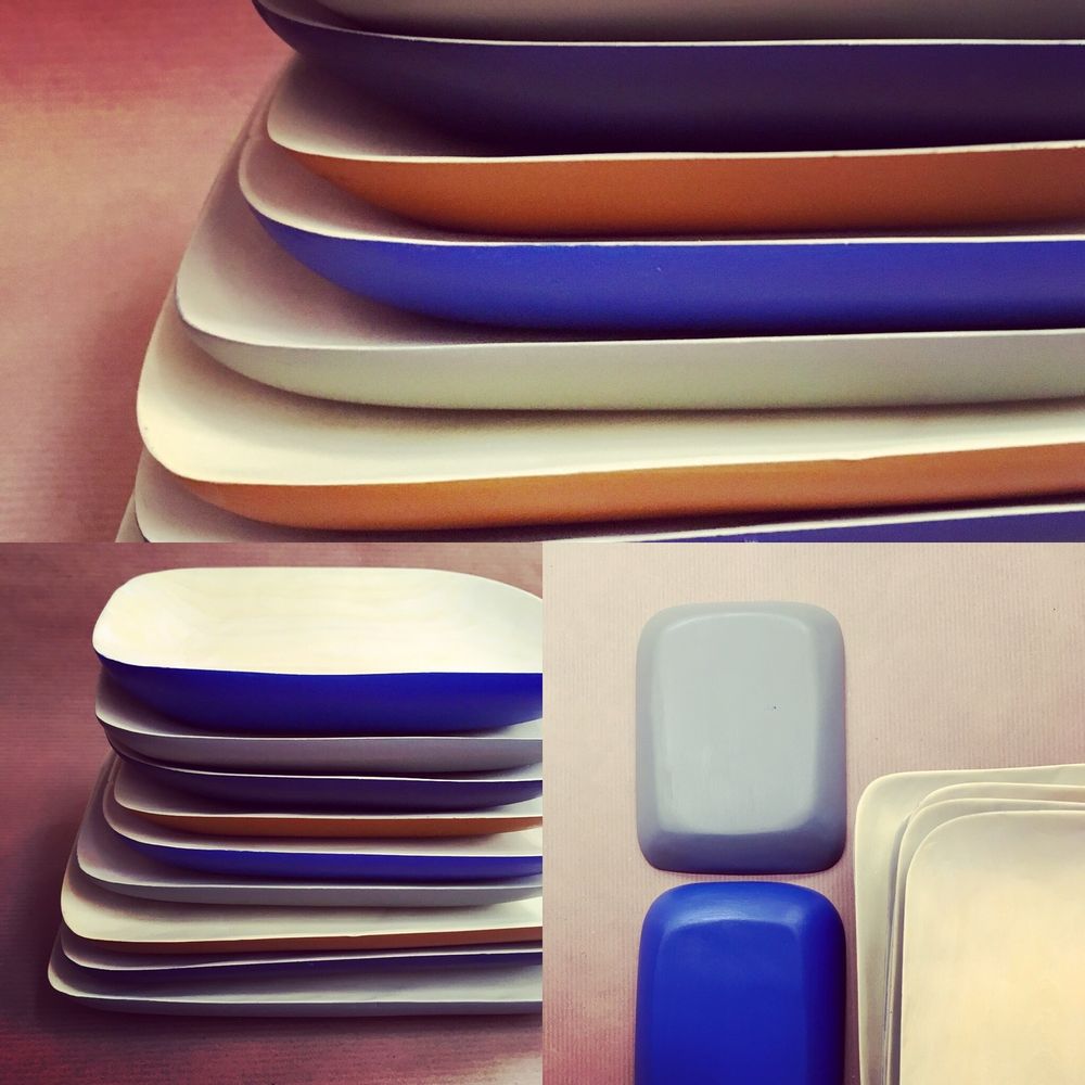 Kitchen utensils - Painted plates, spoons and board - BAAN