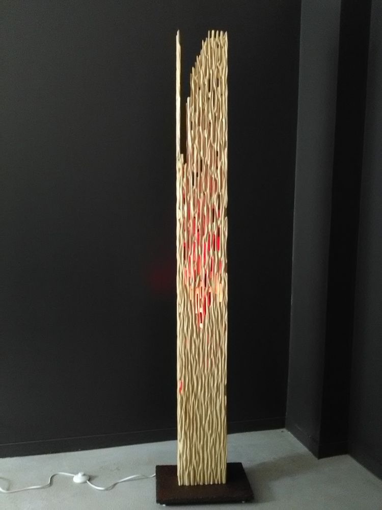 Floor lamps - carved furniture imitating the appearance of cardboard - ATELIER DEMÉ EBENISTE SCULPTEUR