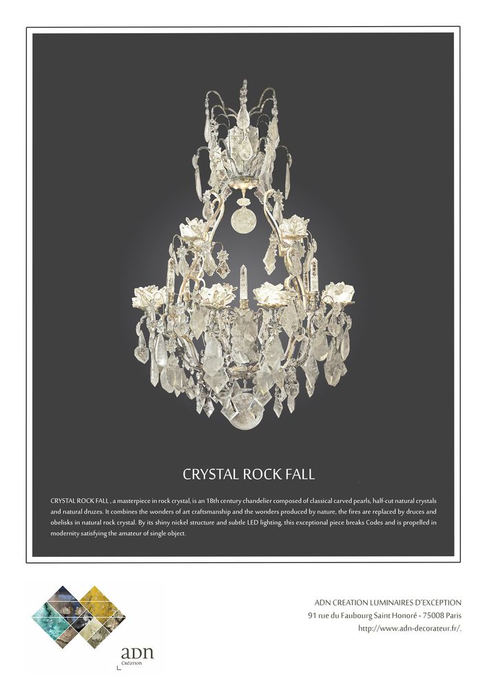 Outdoor hanging lights - chandelier CRYSTAL ROCK FALL - ADN CRÉATION LUMINAIRES D'EXCEPTION