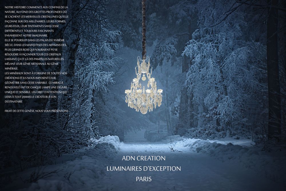 Outdoor hanging lights - chandelier CRYSTAL ROCK FALL - ADN CRÉATION LUMINAIRES D'EXCEPTION
