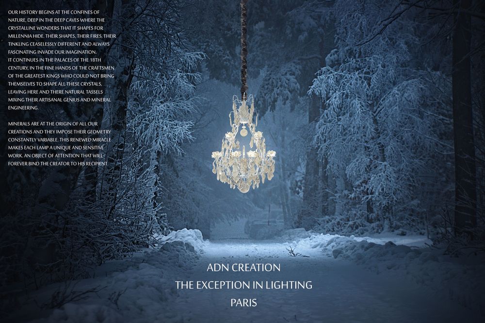 Outdoor hanging lights - chandelier CRYSTAL ROCK FALL - ADN CRÉATION LUMINAIRES D'EXCEPTION
