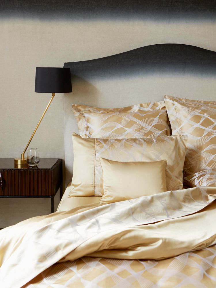 Linge de lit - Parure de lit soie coton Rubans Gold - GINGERLILY LTD
