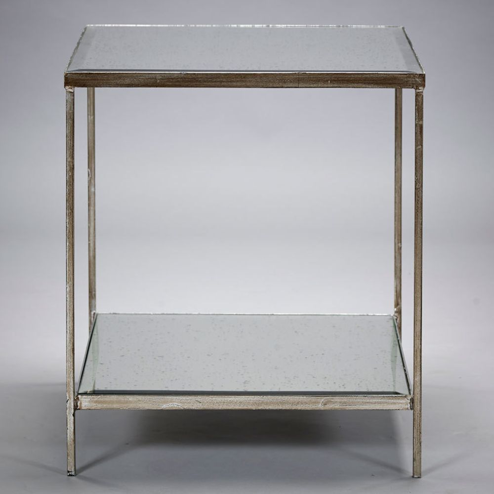 Tables Salle à Manger - Table d'appoint Victor en argent vieilli - ROBERT LANGFORD