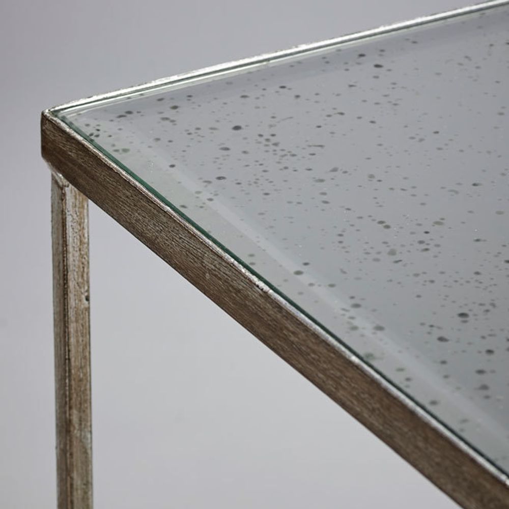 Tables Salle à Manger - Table d'appoint Victor en argent vieilli - ROBERT LANGFORD
