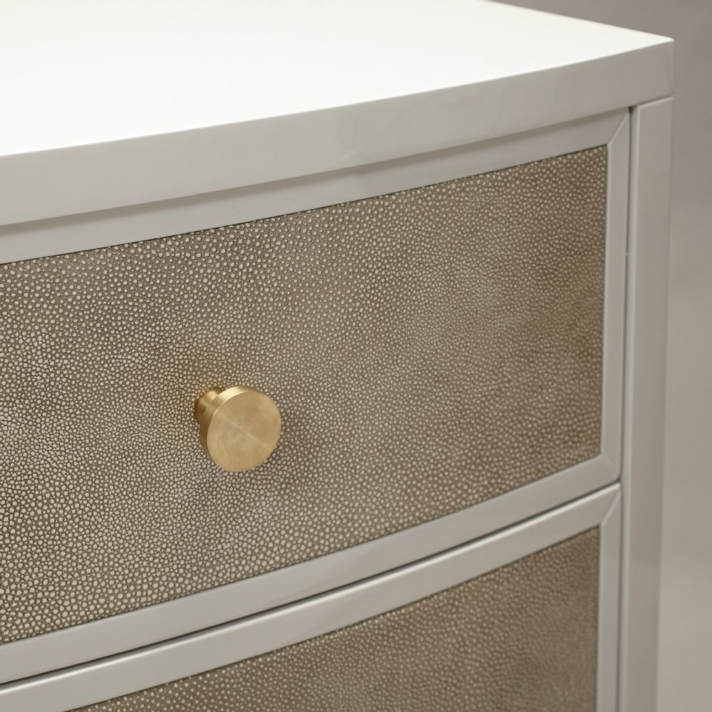 Night tables - Diaz bedside in French Grey with Shagreen front - ROBERT LANGFORD