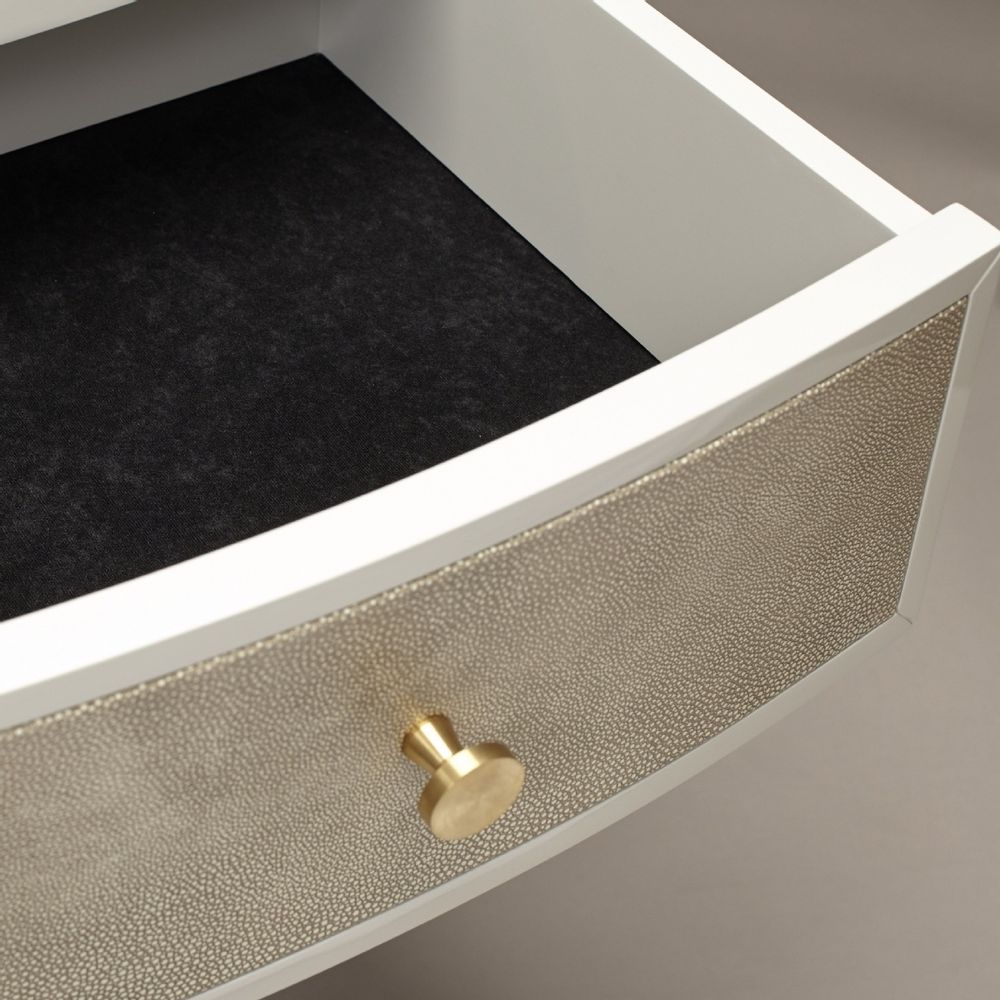 Night tables - Diaz bedside in French Grey with Shagreen front - ROBERT LANGFORD