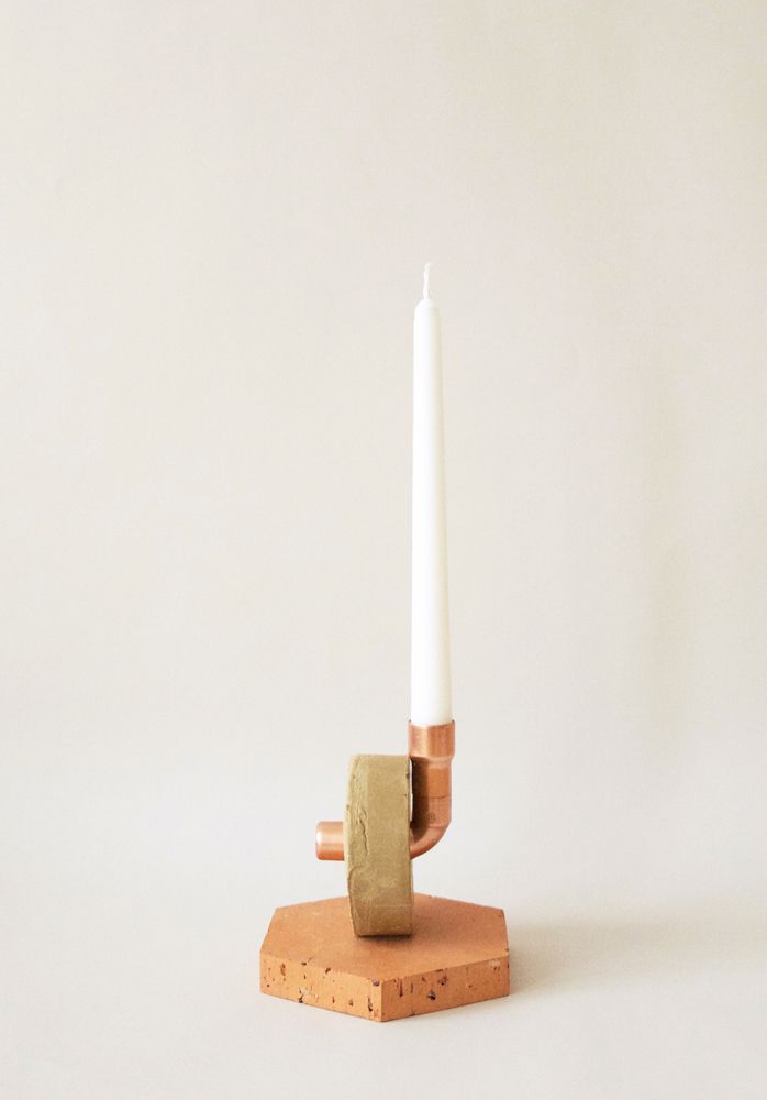 Decorative objects - Asymmetrical Candleholder Mi-cuit - BARBADINE DESIGN