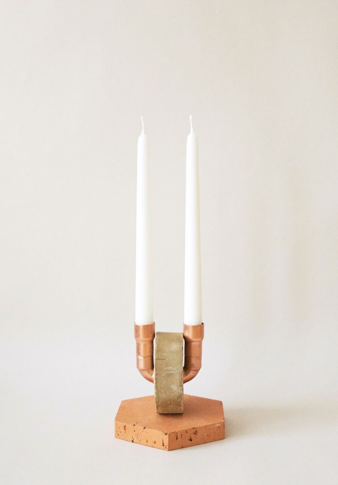 Decorative objects - Asymmetrical Candleholder Mi-cuit - BARBADINE DESIGN