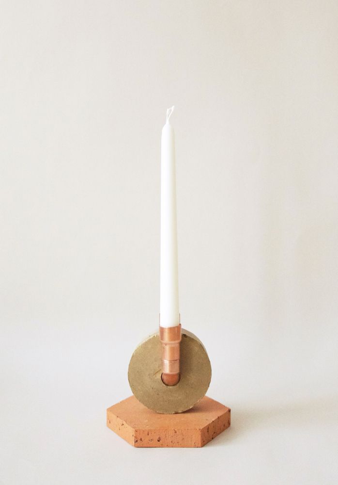 Decorative objects - Asymmetrical Candleholder Mi-cuit - BARBADINE DESIGN