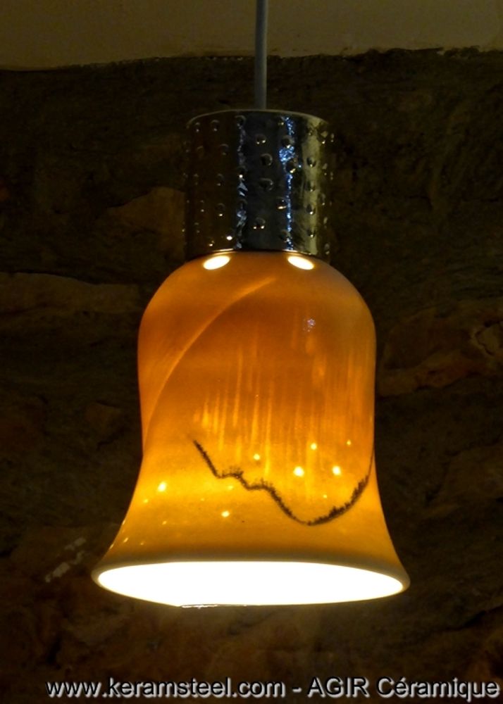 Ceiling lights - Ceiling lamp 'Nepentes' - AGIR CERAMIQUE - KERAMSTEEL
