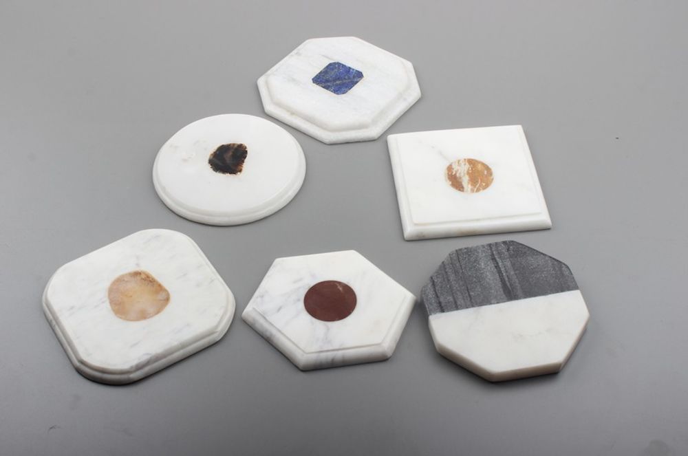 Tea and coffee accessories - Agate + Marble COASTERS - LUXURIOUS ARTS