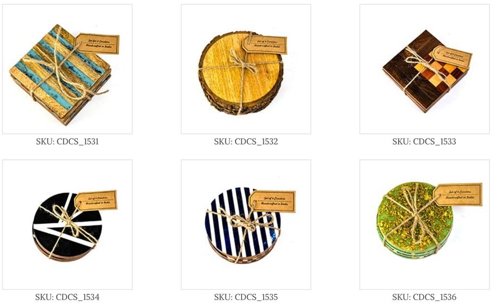 Tea and coffee accessories - Agate + Marble COASTERS - LUXURIOUS ARTS