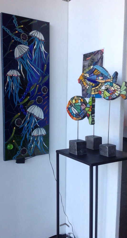 Other wall decoration - Tableaux chantiers et sculptures mosaique - BLEU CITRON MOSAIQUES