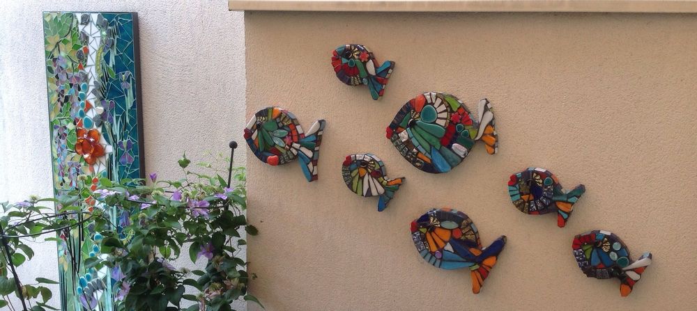 Other wall decoration - Tableaux chantiers et sculptures mosaique - BLEU CITRON MOSAIQUES