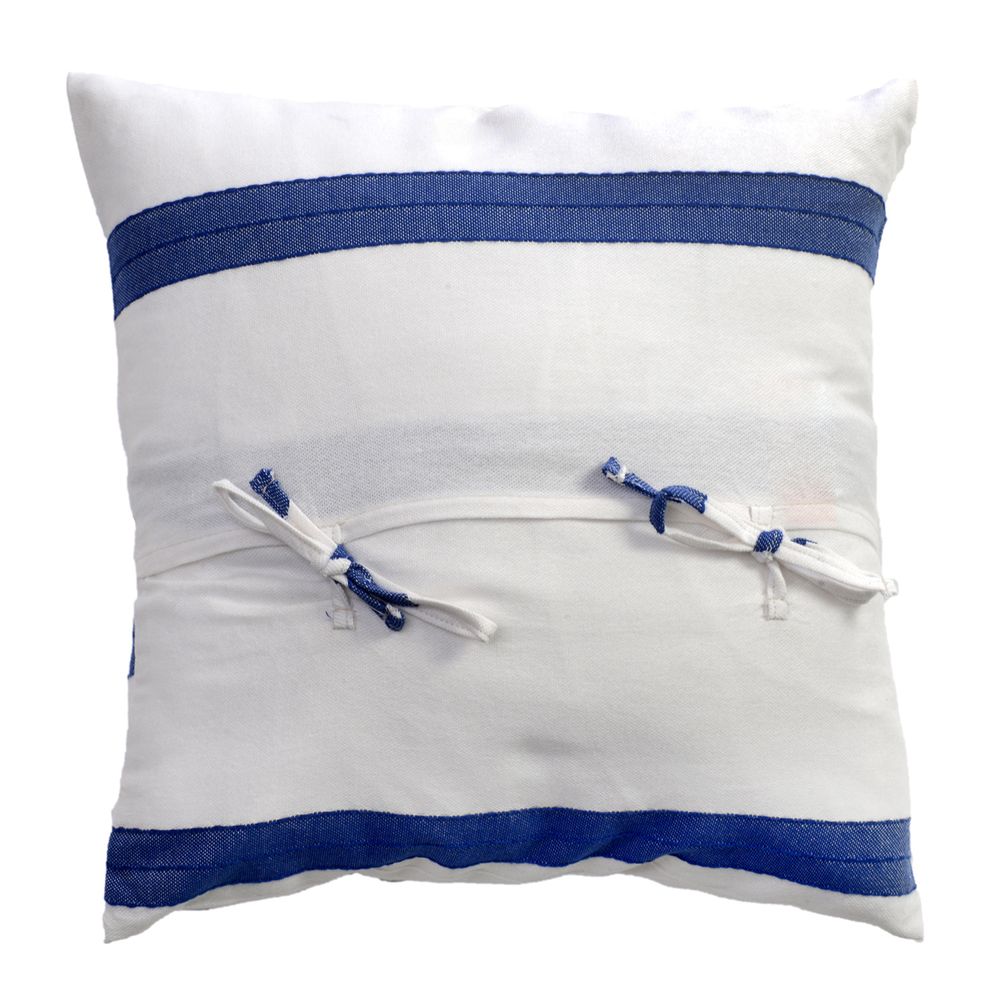 Coussins textile - Coussins carrés 60 x 60cm ou 40 x 40cm blanc et bleu | F3 - FOUTA FUTEE