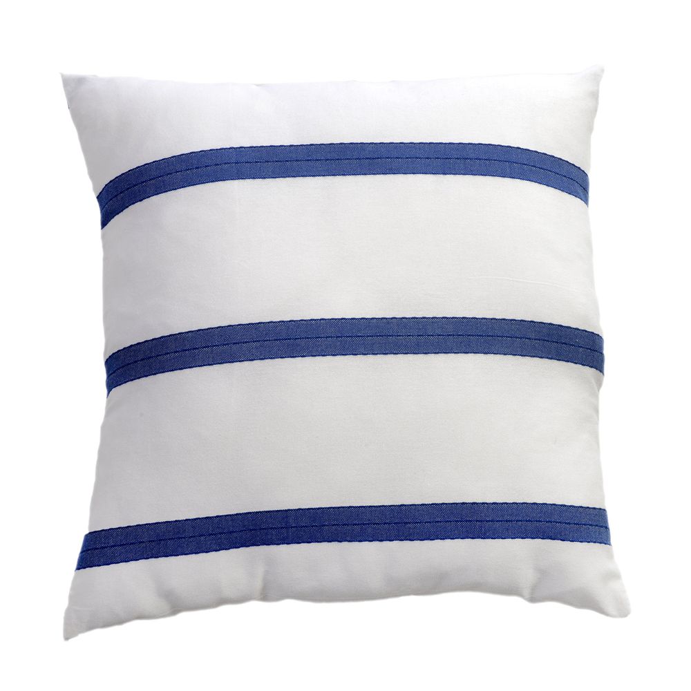 Coussins textile - Coussins carrés 60 x 60cm ou 40 x 40cm blanc et bleu | F3 - FOUTA FUTEE
