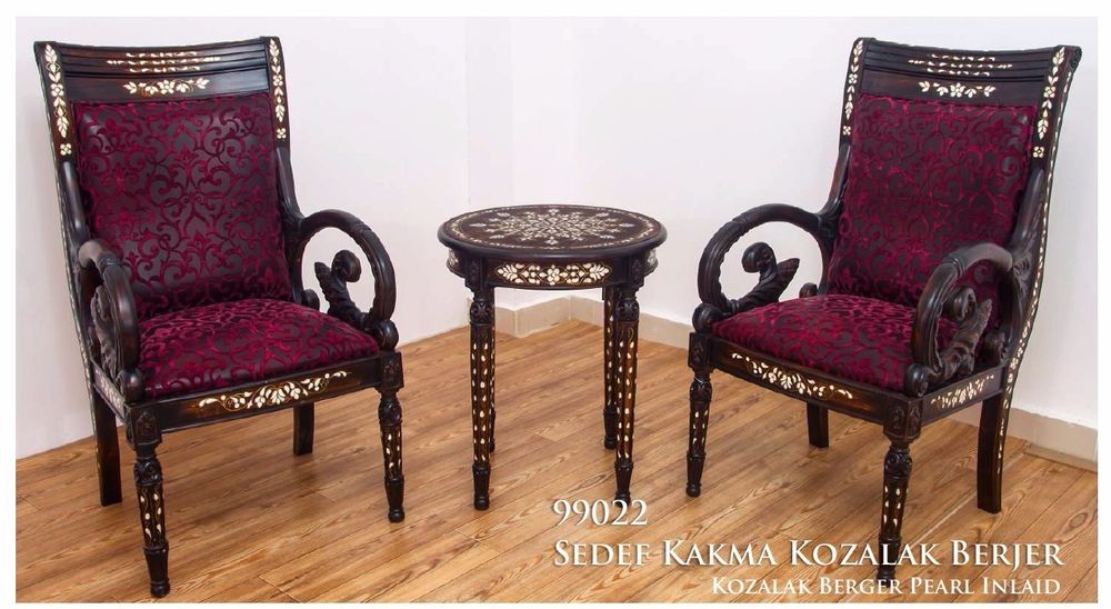 Chaises - ensemble unique de 2 sièges et table - HELENA WOOD ART