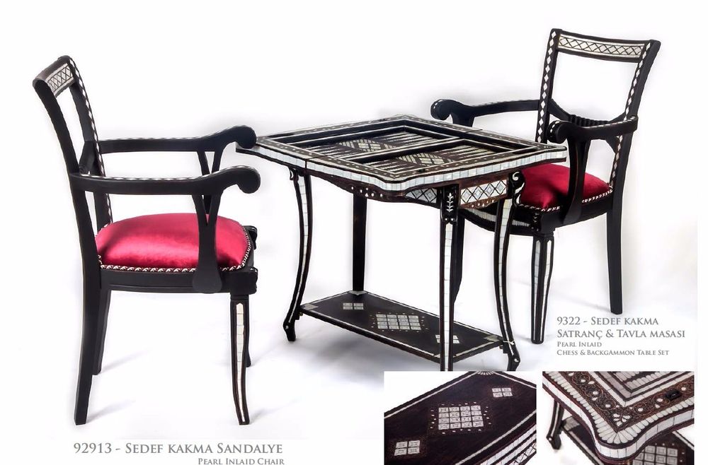 Chaises - ensemble unique de 2 sièges et table - HELENA WOOD ART