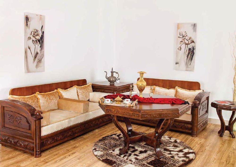 Chaises longues - ENSEMBLE DE SALON EN BOIS - HELENA WOOD ART