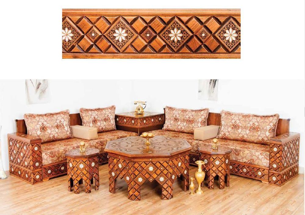 Chaises longues - ENSEMBLE DE SALON EN BOIS - HELENA WOOD ART