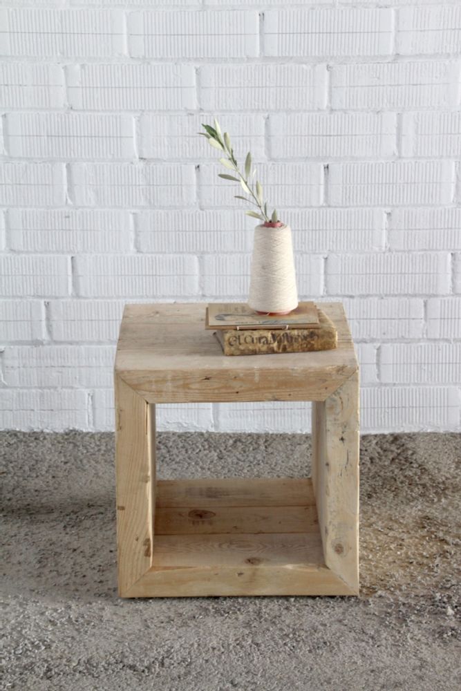 Dining Tables - PATINATED WOODEN SIDE TABLES - ARXE