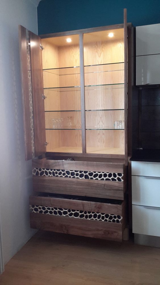 Sideboards - Sculptured piece of furniture to walnut and ash tree - SÉBASTIEN PANIS