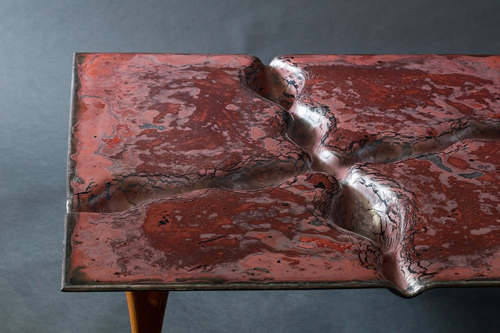 Verre d'art - Table basse en verre design avec surface artistique – Mars - +OBJECT