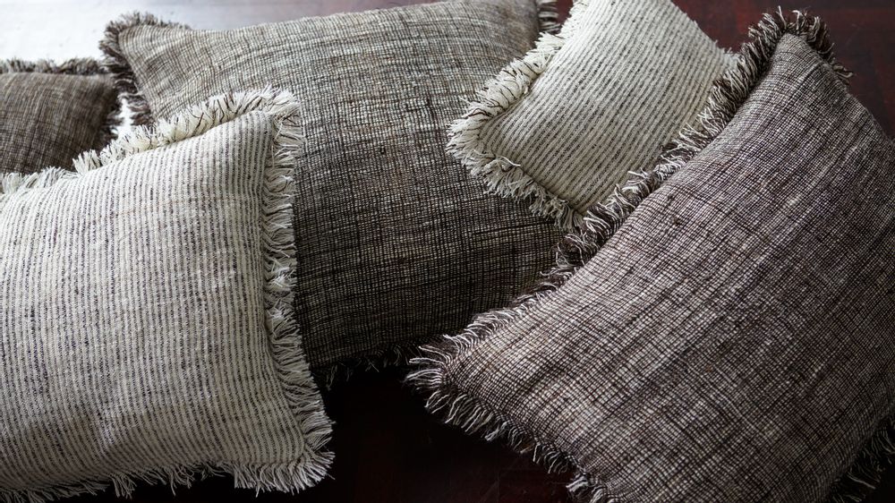 Fabric cushions - Desi Naturals Hand Woven Wool Cushions - STITCH BY STITCH