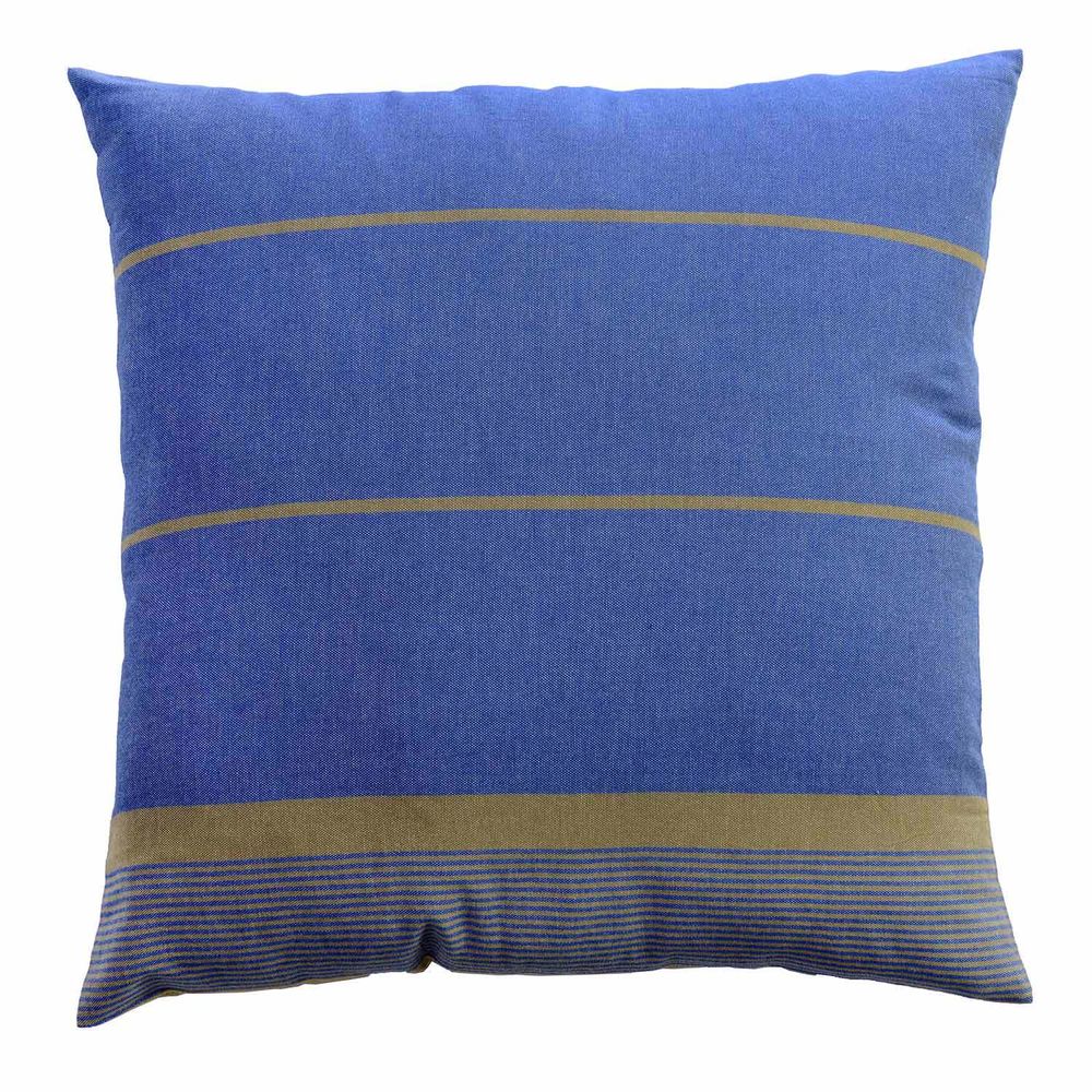 Fabric cushions - Squares cushions 60 x 60cm or 40 x 40cm taupe and blue CB4 - FOUTA FUTEE