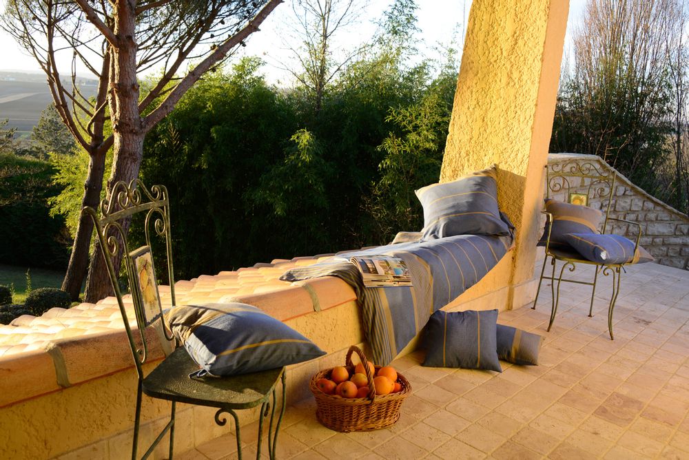 Fabric cushions - Squares cushions 60 x 60cm or 40 x 40cm taupe and blue CB4 - FOUTA FUTEE