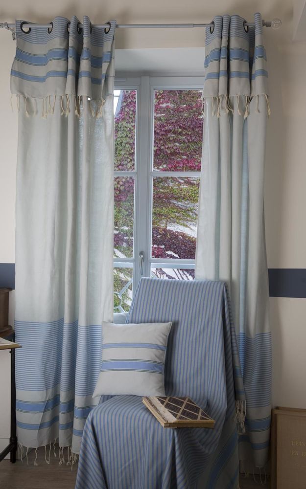 Plaids - Jeté carré 2 x 2 m gris perle bleu doux et emeraude M1 - FOUTA FUTEE