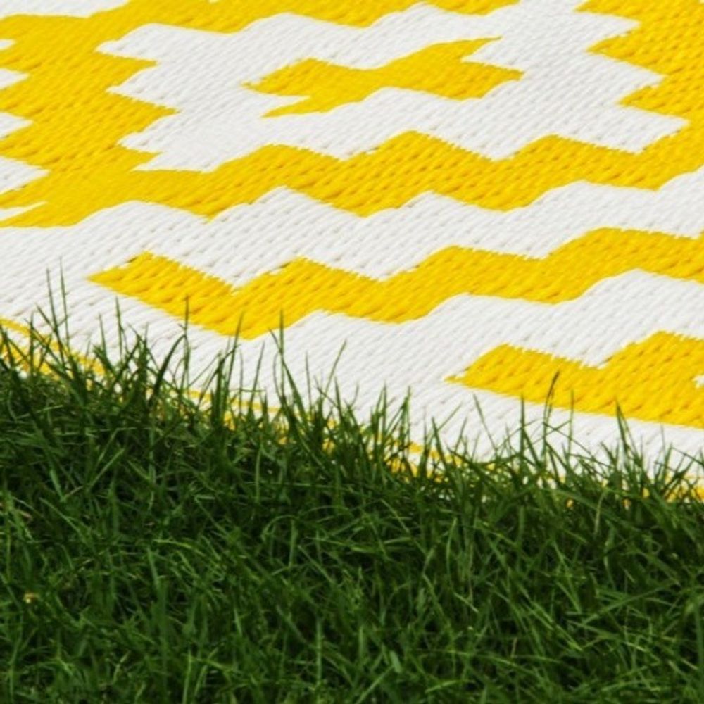 Tapis contemporains -  Nirvana Tapis jaune Blanc - OUTDOOR RUGS / TAPIS D' EXTERIEUR