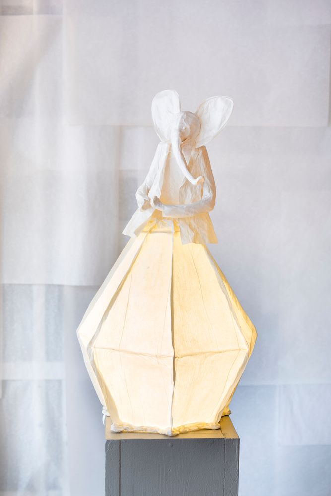 Pièces uniques - Animal facetté, lampe - PAPIER À ÊTRES
