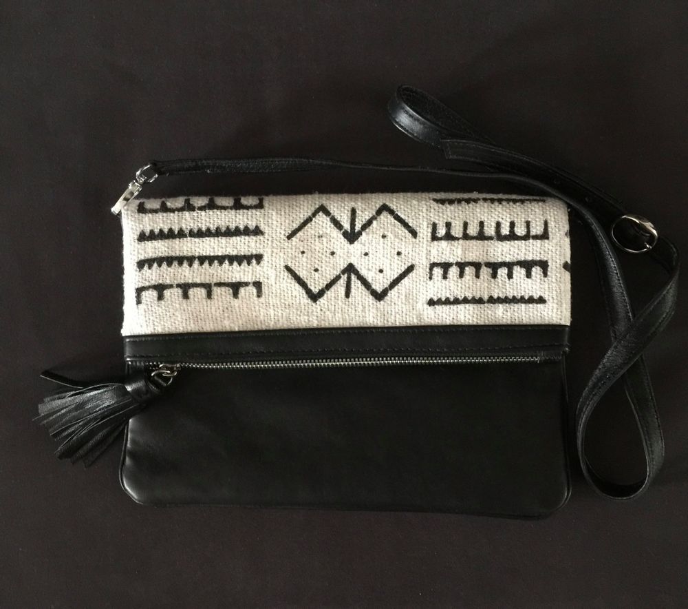 Sacs et cabas - Sac en cuir noir et bogolan - TISSERAND DAKAR