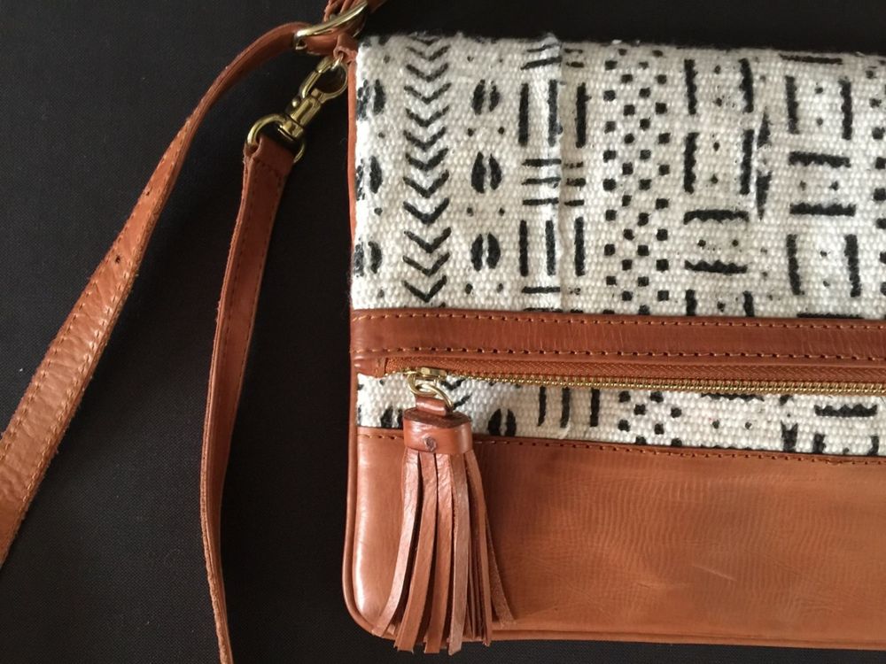 Sacs et cabas - Sac Bogolan & cuir camel - TISSERAND DAKAR