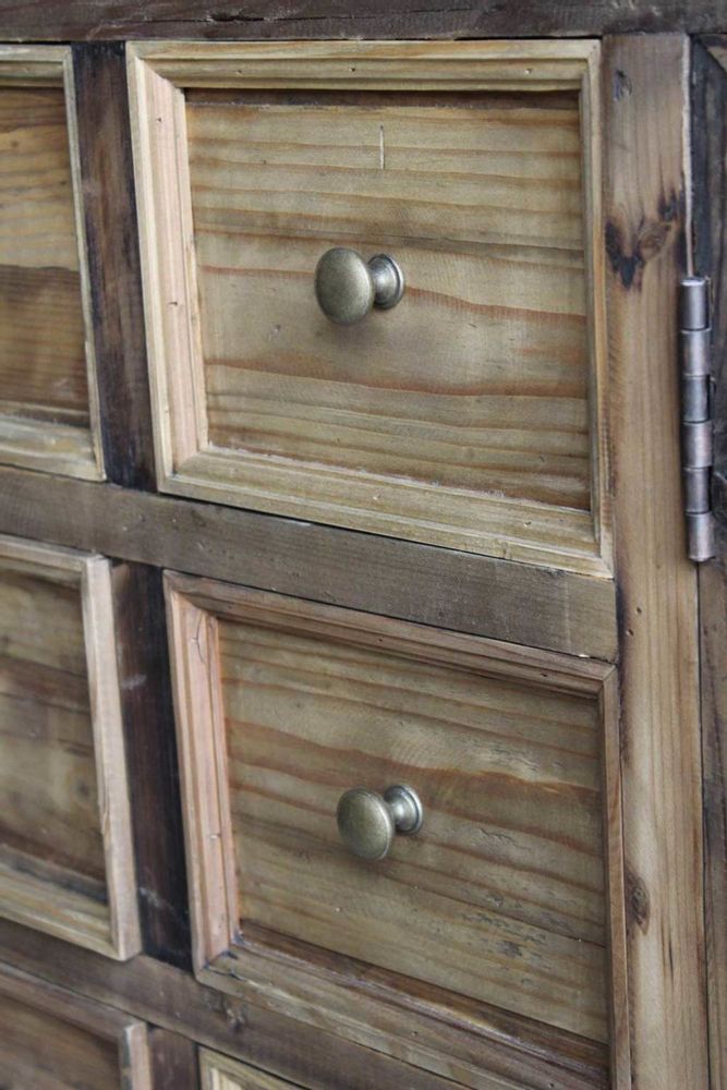 Buffets - Bas de buffet mixte en bois recyclé, 8 tiroirs, design rustique - JP2B DECORATION