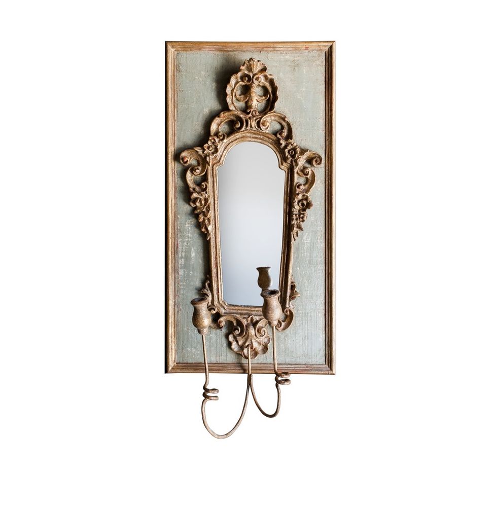 Miroirs - MIROIR APPLIQUE BAROQUE VERT ET OR - ELUSIO