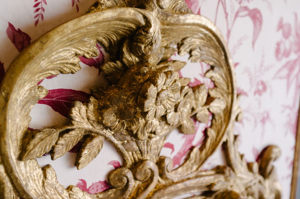Miroirs - MIROIR LOUIS XV SUR TOILE DE JOUY - ELUSIO