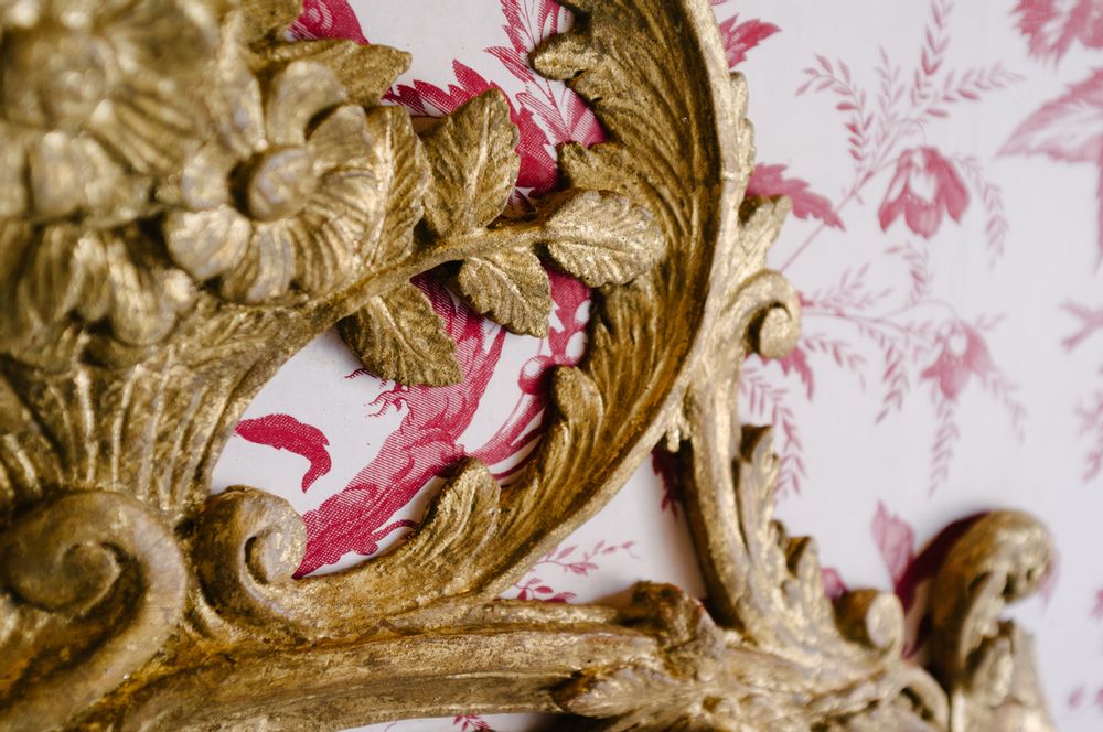 Miroirs - MIROIR LOUIS XV SUR TOILE DE JOUY - ELUSIO